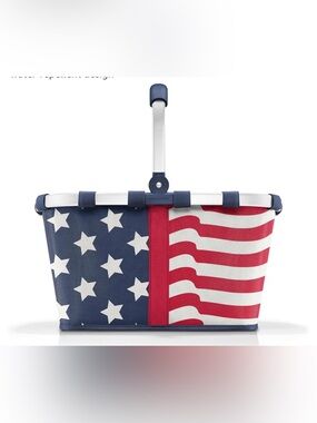 Patriotic Stars & Stripes Collapsible Shopping Tote/Basket - Red, White, Navy
